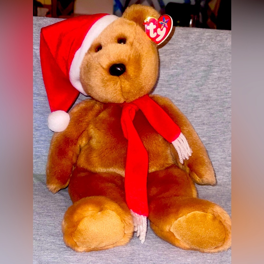 2001 Ty Beanie Babies Buddy 1997 Holiday Bear.  NWT Large Plush Bear. 15”